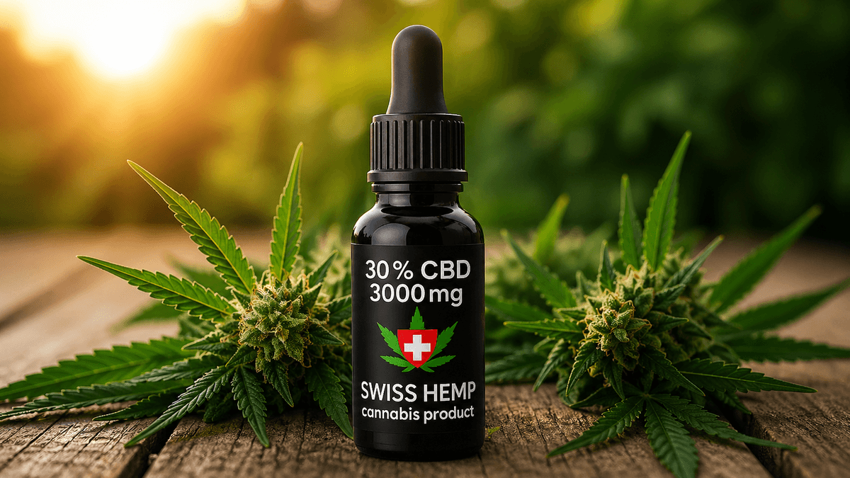CBD ulje 30 posto 3000 mg u prirodnom okruženju s listovima konoplje